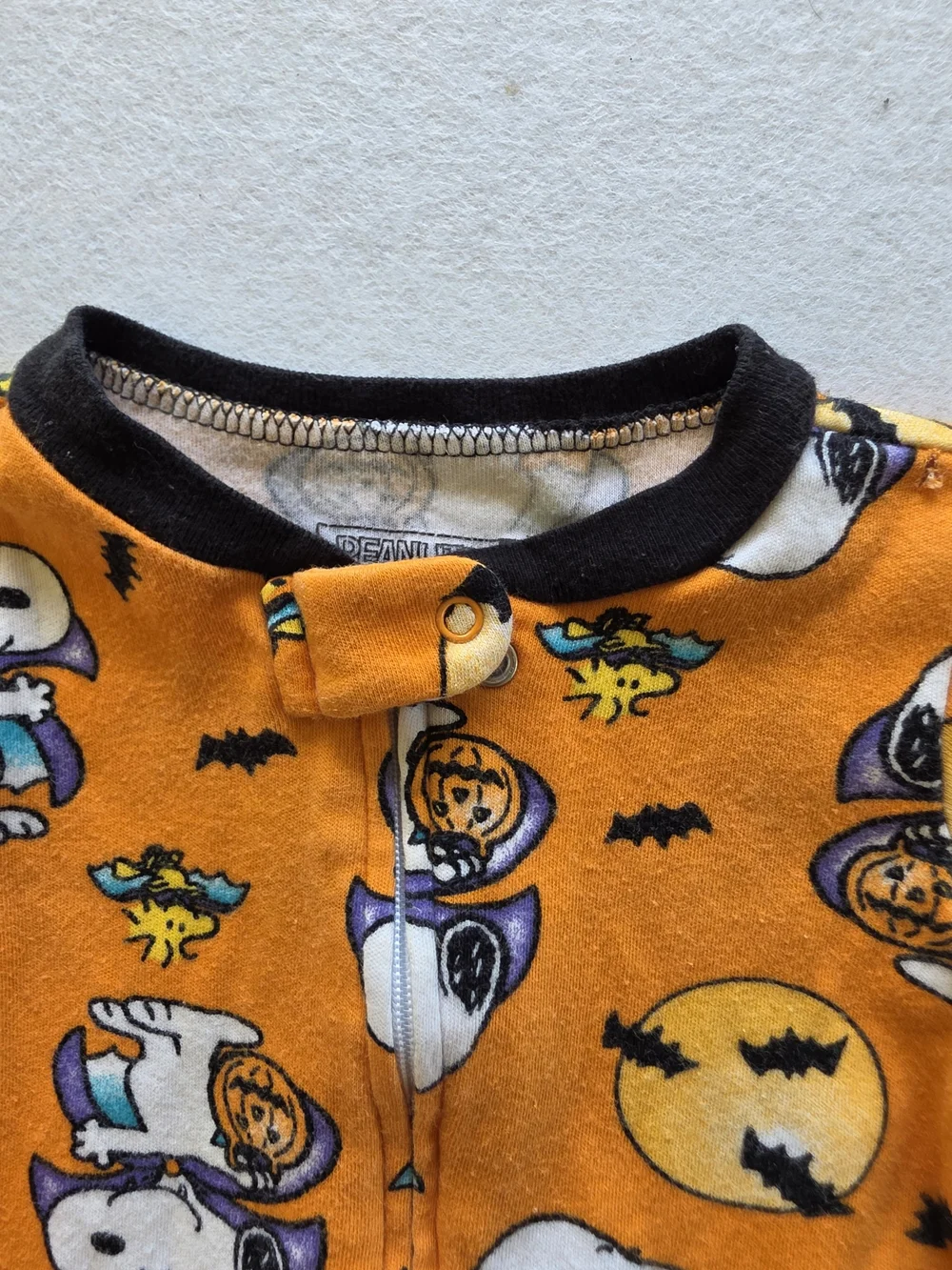 Peanuts Orange Snoopy Halloween Footed One-Piece